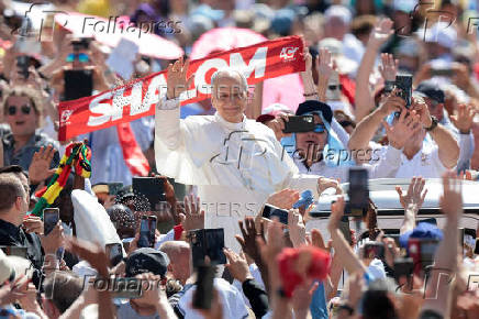 Pope Leo XIV leads the mass for the Jubilee of the Ecclesial Movements, at the Vatican