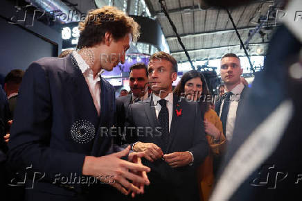 French President Emmanuel Macron at the Vivatech conference in Paris