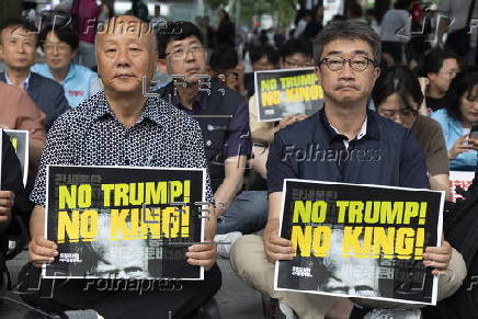 Protest in Seoul, against Trump's policy on South Korea