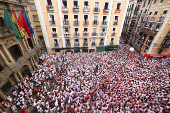 San Fermin festival (Chupinazo) in Pamplona