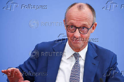 German Chancellor Merz holds press conference in Berlin