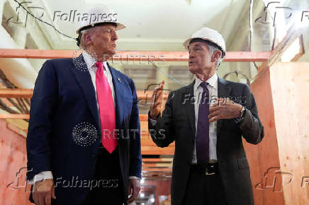 U.S. President Trump tours the Federal Reserve Board building in Washington, D.C.