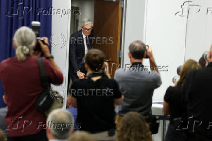 U.S. Federal Reserve Chair Jerome Powell holds a press conference, in Washington