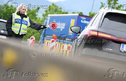 Police check at the Austria-Germany border
