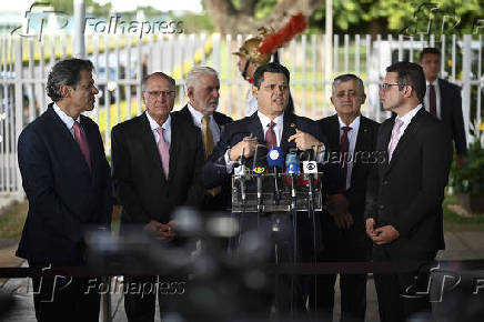 Coletiva Haddad Alcolumbre e Hugo Motta