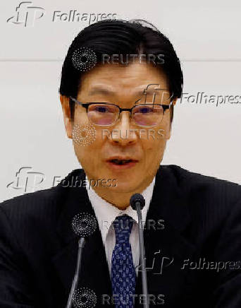 FILE PHOTO: Bank of Japan Deputy Governors Shinichi Uchida speaks at a news conference at the bank headquarters in Tokyo