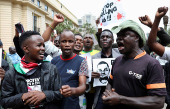FILE PHOTO: Human rights activists protest following Albert Ojwang's death in police custody at the Central Police Station, in Nairobi