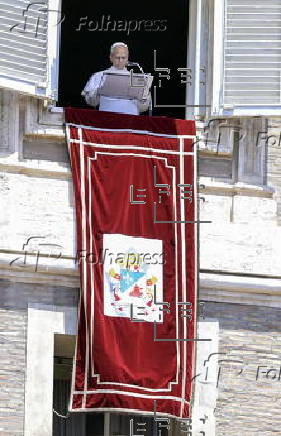 Pope Leo XIV delivers the Angelus prayer at the Vatican