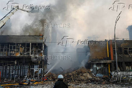 Aftermath of a Russian drone and missile attack in Kyiv