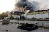 Aftermath of a Russian drone attack in Kyiv