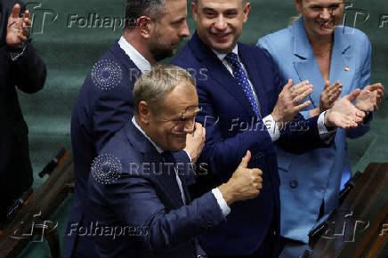 Vote of confidence for Polish PM Tusk's center-left coalition government in Warsaw