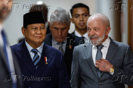 Presidente Luiz Inácio Lula da Silva recebe o presidente da Indonésia, Prabowo Subianto