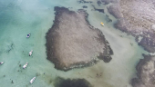 Vista aérea da praia de Moreré, na ilha de Boipeba (BA)