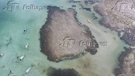 Vista aérea da praia de Moreré, na ilha de Boipeba (BA)