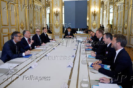 Meeting at the Elysee presidential palace, in Paris