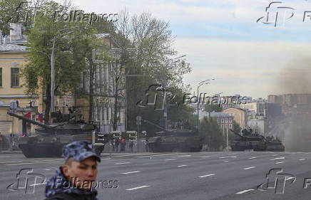 General rehearsal for Russia's annual Victory Day parade in Moscow