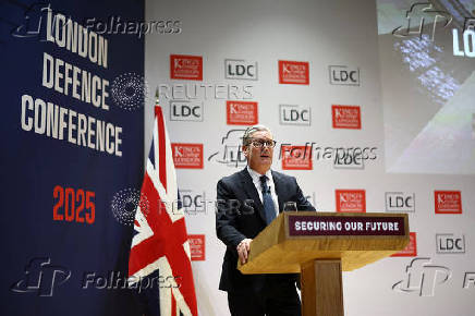 Britain's Prime Minister Keir Starmer at London Defence Conference