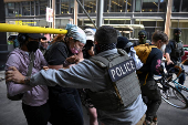 Protest against federal immigration sweeps, in Chicago