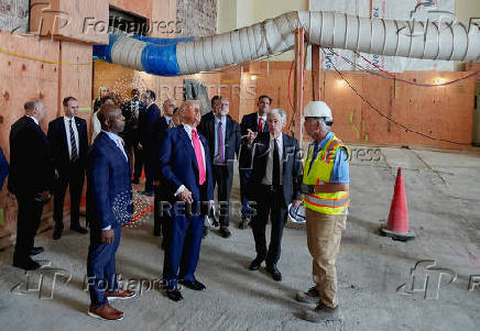 U.S. President Trump tours the Federal Reserve Board building in Washington, D.C.