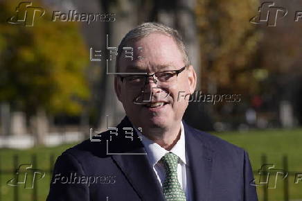 NEC director Kevin Hassett speaks to reporters outside the White House