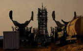 Soyuz MS-27 spacecraft is set ahead of launch to ISS, at the Russian-leased Baikonur cosmodrome