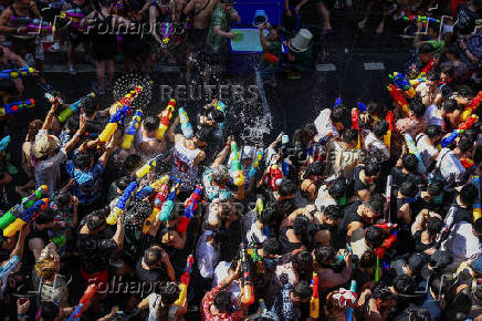 Revellers celebrate New Year Water Festival in Bangkok