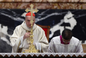 Cardinal Gambetti presides over Holy Thursday mass as Pope's attendance remains uncertain