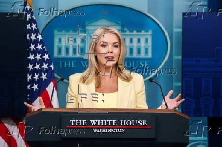 White House Press Secretary Leavitt addresses reporters in Washington, DC