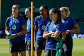 Entrenamiento del FC Barcelona previo a la final de la Liga de Campeones femenina