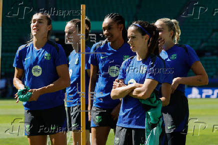 Entrenamiento del FC Barcelona previo a la final de la Liga de Campeones femenina