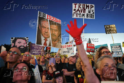 Protest to demand the release of Israeli hostages in Gaza, in Tel Aviv
