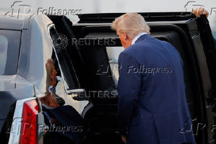 U.S. President Trump arrives from the NATO summit in The Hague, at Joint Base Andrews