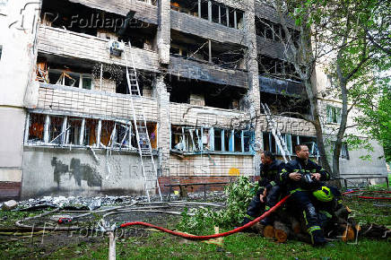 Aftermath of a Russian drone and missile attack in Kyiv
