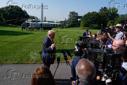 U.S. President Donald Trump departs for Scotland
