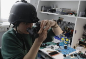 Ukrainian engineers repair faulty drones for the Ukrainian Army