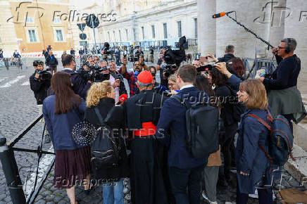 General congregation meeting ahead of the conclave to elect the next pope, as seen from Rome