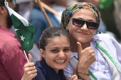 University students rally in solidarity with the Pakistani armed forces in in Karachi