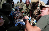 KWS rangers translocate endangered black rhinos from the Ol Pejeta Conservancy to establish a new breeding population at the Segera Conservancy in Laikipia