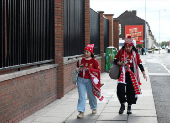 Aftermath of an incident where a car hit fans at the Liverpool parade