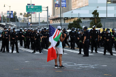 Protest against federal immigration sweeps, in Los Angeles