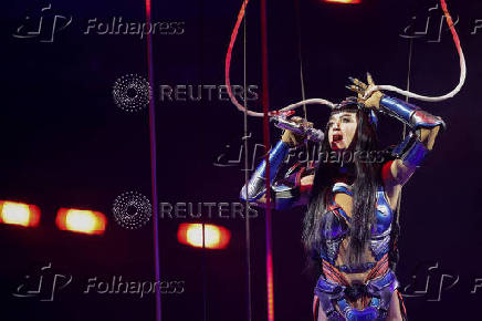 Katy Perry performs at the Kia Forum in Inglewood, California