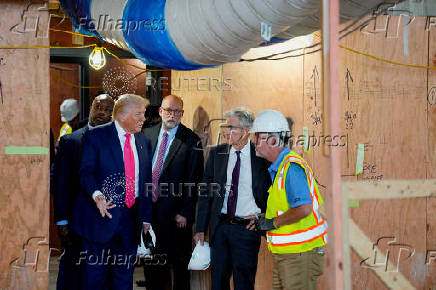 U.S. President Trump tours the Federal Reserve Board building in Washington, D.C.