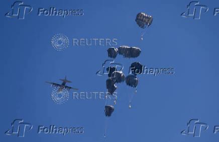 Humanitarian aid is airdropped over Gaza