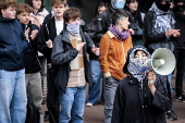 Demonstration in solidarity with occupation Maagdenhuis in Amsterdam