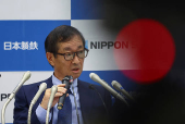 Nippon Steel Chairman and Vice Chairman hold press conference in Tokyo