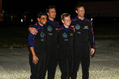 The Axiom-4 crew greet family members before their mission to the International Space Station