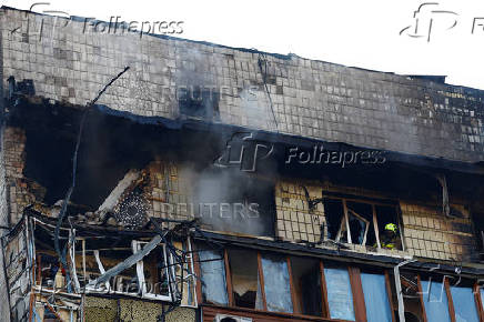 Aftermath of a Russian drone and missile attack in Kyiv