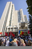 Moldova's Socialist Party supporters protest against government's agricultural policies
