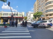 Acidente na esquina da al. Barão de Limeira com av. Duque de Caxias, onde os semáforos não funcionam 