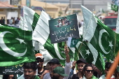 University students rally in solidarity with the Pakistani armed forces in in Karachi